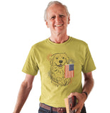 USA Flag Golden - Adult Unisex T-Shirt