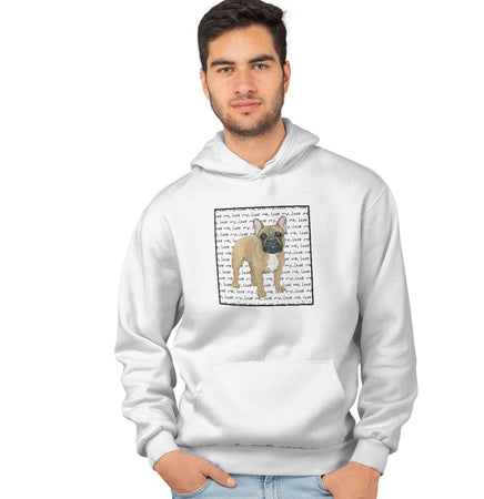 Fawn Frenchie Love Text - Adult Unisex Hoodie Sweatshirt
