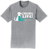 Parker Paws Logo Chews Life - Adult Unisex T-Shirt