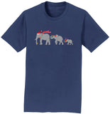 Christmas Elephant Family - Adult Unisex T-Shirt