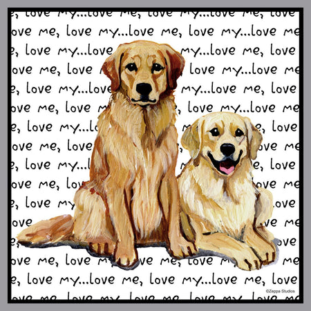 Golden Retriever Love Text Pair - Kids' Unisex T-Shirt