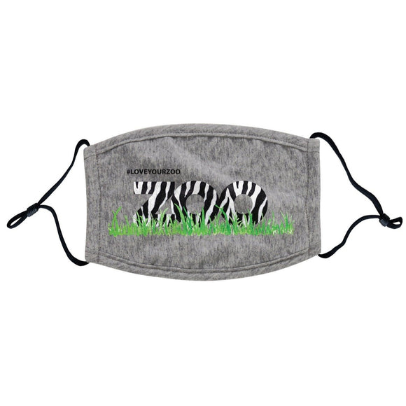 Love Your Zoo - Zebra Pattern Face Mask - Adjustable, Reusable - NEW Zoo & Adventure Park