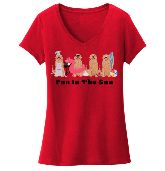 Summer Golden Line Up - Women's V-Neck T-Shirt