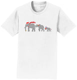 Christmas Elephant Family - Adult Unisex T-Shirt