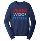 Peace Woof Freedom - Adult Unisex Crewneck Sweatshirt
