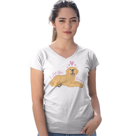 Yellow Lab You Forever - Women's V-Neck T-Shirt