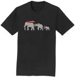 Christmas Elephant Family - Adult Unisex T-Shirt