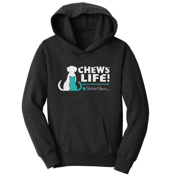 Parker Paws Chews Life - Kids' Unisex Hoodie Sweatshirt