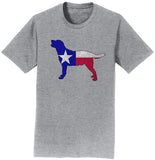 Texas Flag Pattern Lab Silhouette - Adult Unisex T-Shirt
