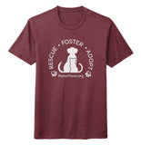 Parker Paws Logo Rescue Foster Adopt - Adult Tri-Blend T-Shirt
