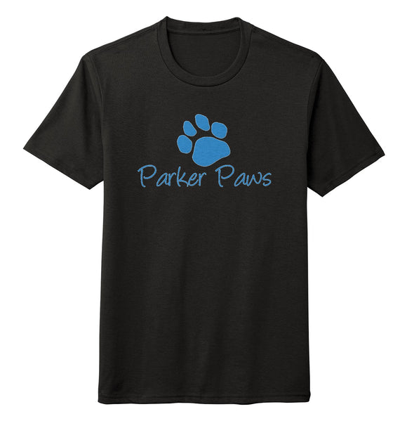 Parker Paws Blue Paw Print Logo - Adult Tri-Blend T-Shirt