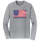 Pawtriotic Flag Dog - Adult Unisex Long Sleeve T-Shirt