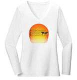 IEF Sunset Logo - Women's V-Neck Long Sleeve T-Shirt