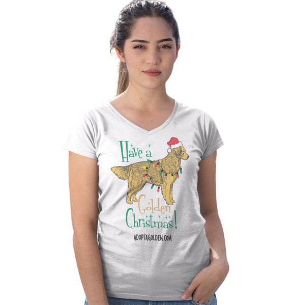SEVA GRREAT Golden Christmas - Women's V-Neck T-Shirt