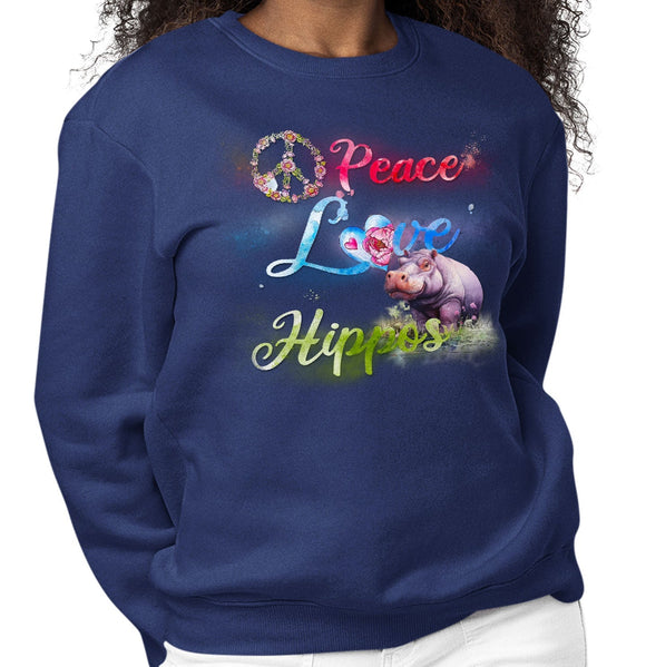Waterbase Peace Love Horses - Adult Unisex Crewneck Sweatshirt