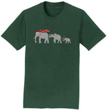 Christmas Elephant Family - Adult Unisex T-Shirt