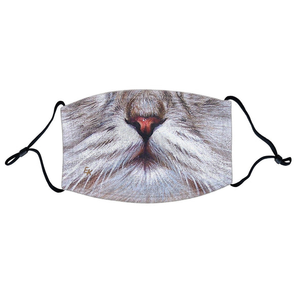 Parker Paws Store - Grey Cat Face - Adjustable Face Mask