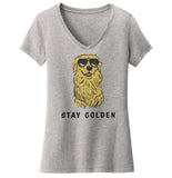 Stay Golden Retriever - Women's V-Neck T-Shirt