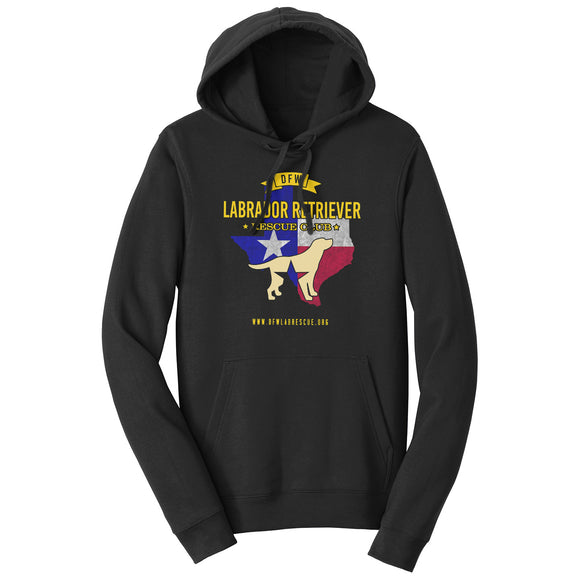 DFWLRRC - DFW LRRC Texas Flag Yellow Lab Logo - Adult Unisex Hoodie Sweatshirt