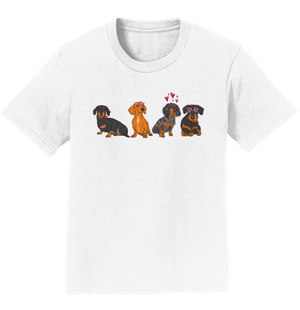 Dachshund Love Line Up - Kids' Unisex T-Shirt