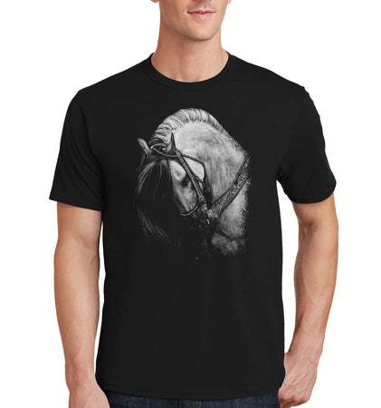 Horse on Black - Adult Unisex T-Shirt