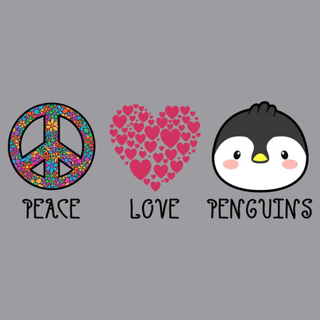 Peace Love Penguins - Adult Unisex Long Sleeve T-Shirt