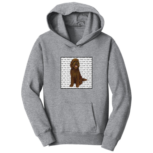 Parker Paws Store - Chocolate Labradoodle Love - Kids' Unisex Hoodie Sweatshirt