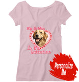 My Golden Is My Valentine - Personalized Custom Women's V-Neck T-Shirt