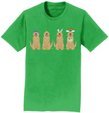 Easter Golden Retriever Line Up - Adult Unisex T-Shirt