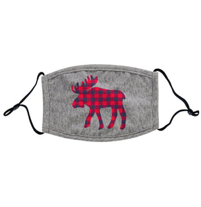 Plaid Moose - Adult Adjustable Face Mask
