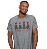 Black Lab Christmas Line Up - Adult Unisex T-Shirt