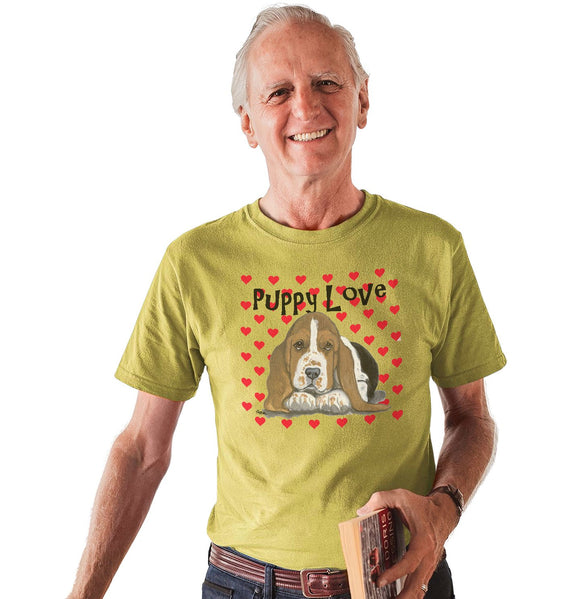 Animal Pride - Basset Hound Puppy Love - Adult Unisex T-Shirt
