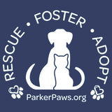 Parker Paws Logo Rescue Foster Adopt Left Chest - Adult Unisex Full-Zip Hoodie Sweatshirt