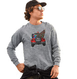 Christmas Jeep Chocolate Lab - Adult Unisex Long Sleeve T-Shirt