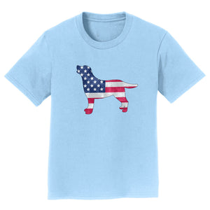 USA Flag Pattern Lab Silhouette - Kids' Unisex T-Shirt
