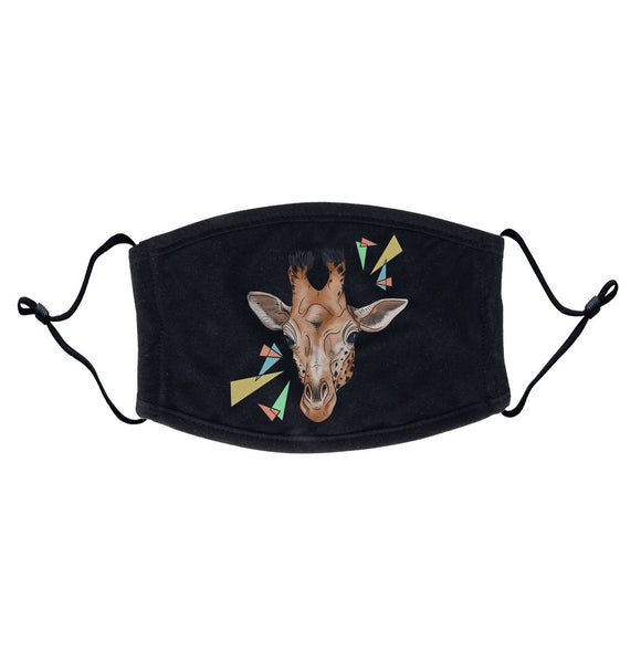 Giraffe and Color Shapes Illustration Adult Adjustable Face Mask | NEW Zoo & Adventure Park