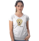 Yellow Labrador Headshot - Women's V-Neck T-Shirt