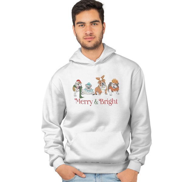 Animal Pride - Bulldog Christmas Line Up - Adult Unisex Hoodie Sweatshirt