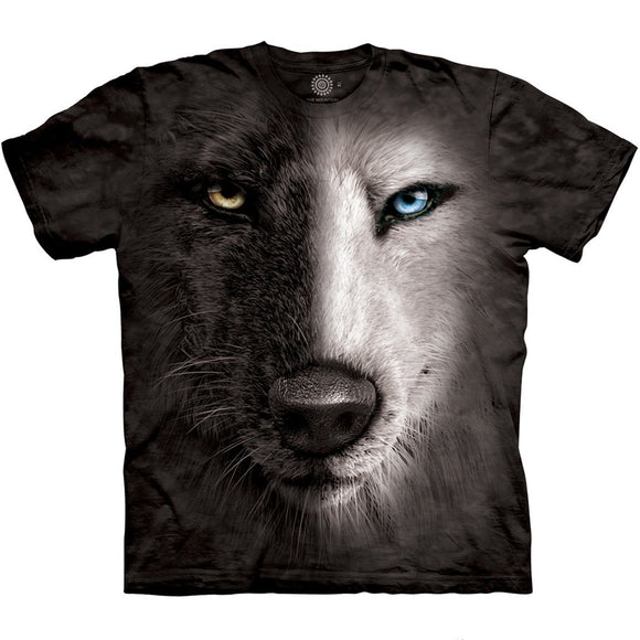 NEW Zoo & Adventure Park - Black & White Wolf Face - T-Shirt - Online Shop