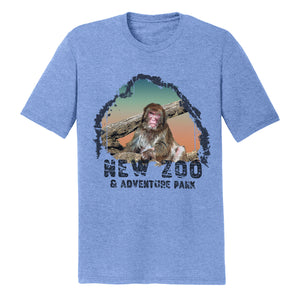 NEW Zoo Japanese Macaque Monkey Sunset - Adult Tri-Blend T-Shirt
