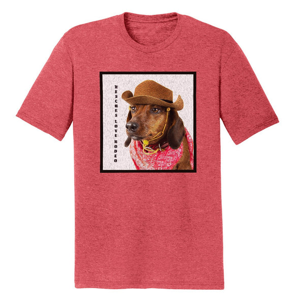 Rodeo Dachshund - Adult Tri-Blend T-Shirt