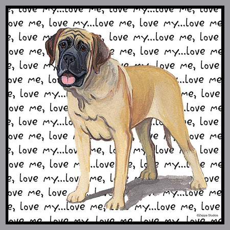 Mastiff Love Text - Adult Unisex Hoodie Sweatshirt