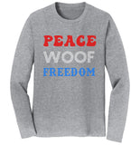Peace Woof Freedom - Adult Unisex Long Sleeve T-Shirt