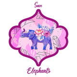 Save Elephants Pink Flowers - Women's V-Neck T-Shirt