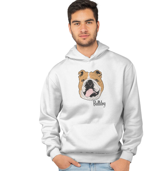 Animal Pride - Bulldog Headshot - Adult Unisex Hoodie Sweatshirt