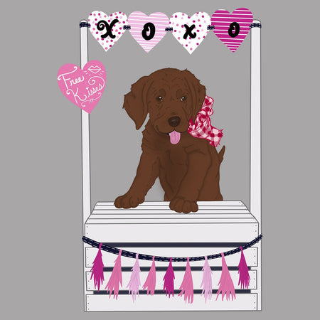 Kissing Booth Chocolate Lab - Women's V-Neck T-Shirt