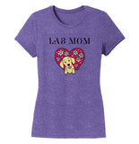 Flower Heart Yellow Lab Mom - Women's Tri-Blend T-Shirt