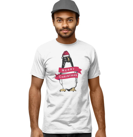 Merry Christmas Penguin - Adult Unisex T-Shirt
