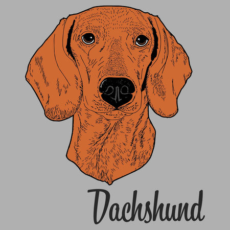Red Dachshund Headshot - Women's V-Neck T-Shirt