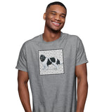 Black & White Newfie Love Text - Adult Unisex T-Shirt
